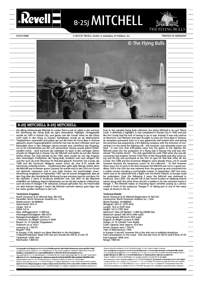 Page 1 de la notice Manuel utilisateur Revell Gift-Set B-25J