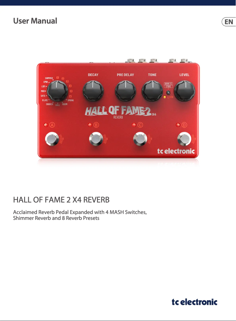 Image de la première page du manuel de l'appareil Hall of Fame 2 X4 Reverb