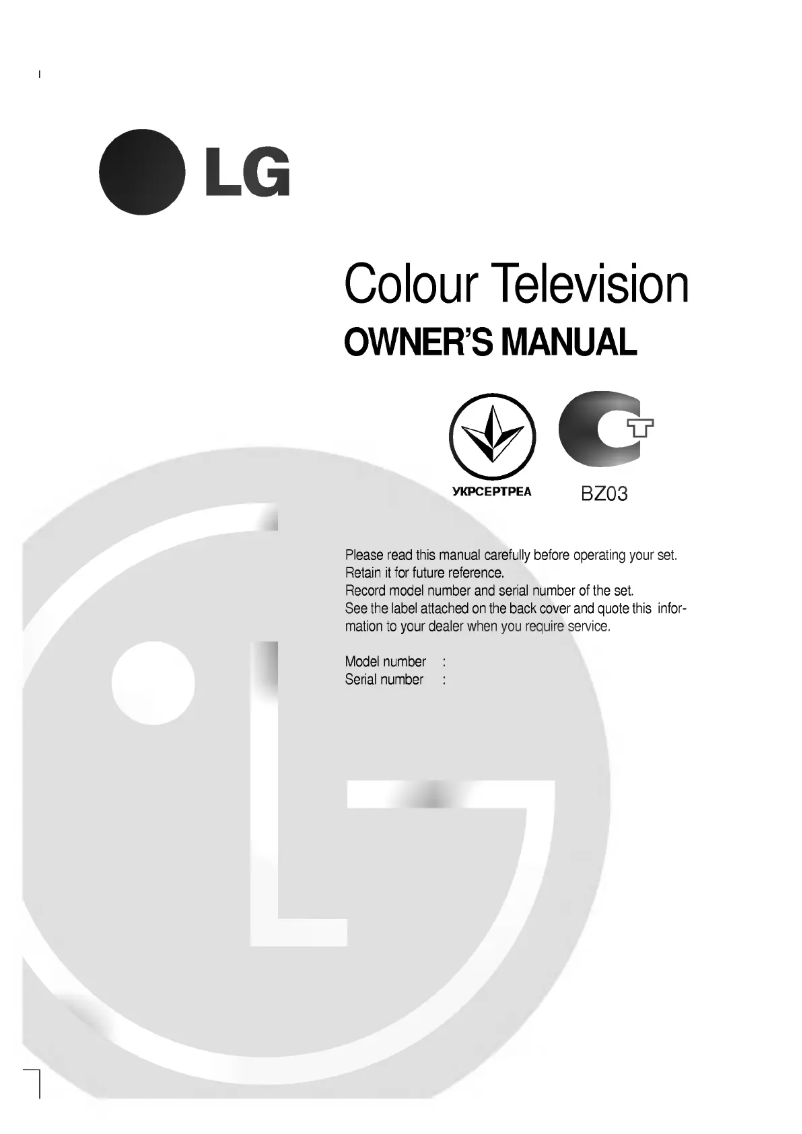 Page n°1 - Manuel utilisateur LG RT-44NZ23RB