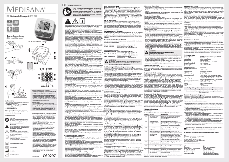 Image de la première page du manuel de l'appareil BW 310