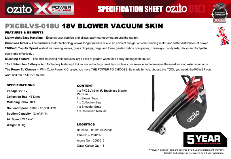 Imagen de la primera página del manual del dispositivo PXCBLVS-018U