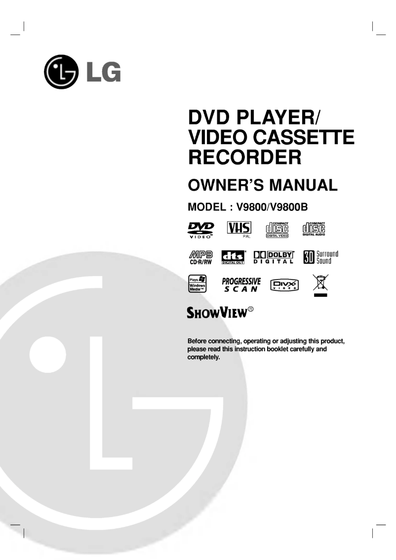 Page 1 de la notice Manuel utilisateur LG V9851QP1M