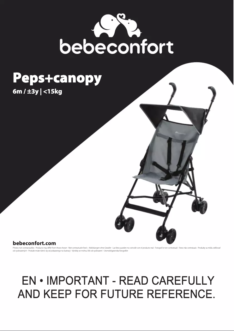 Image de la première page du manuel de l'appareil Peps + canopy