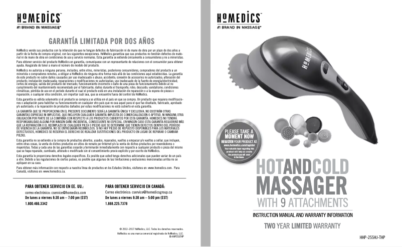 Page n°1 - Manuel utilisateur Homedics HHP-255HJ-THP