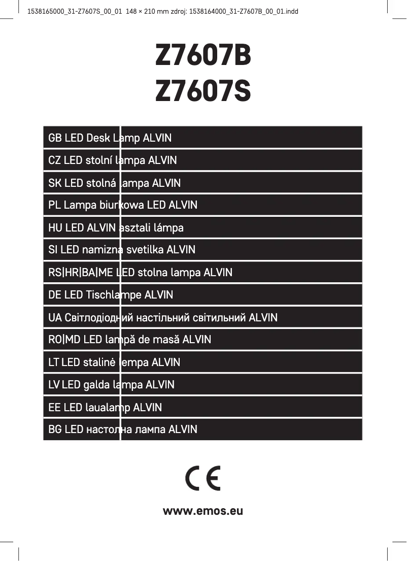 Page n°1 - Manuel utilisateur Emos Z7607S