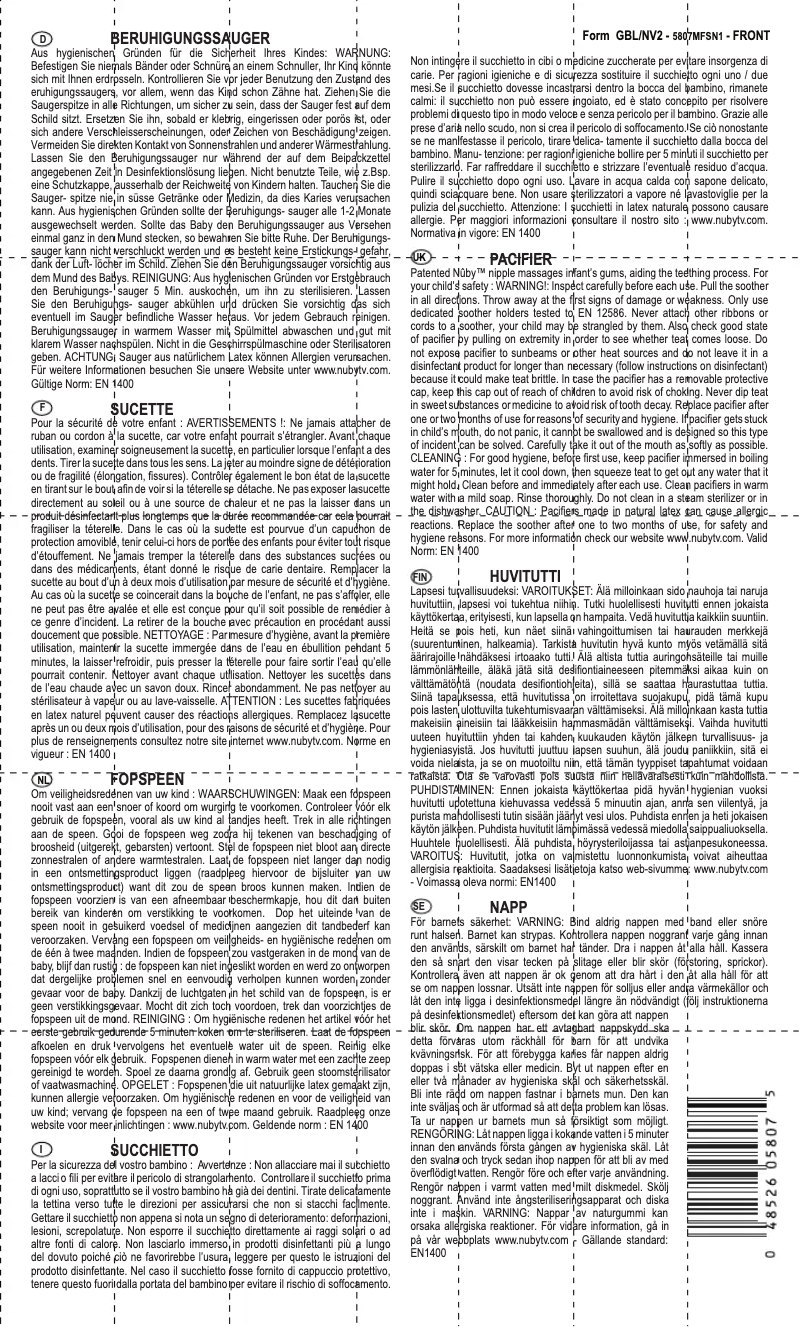 Page n°1 - Manuel utilisateur Nuby Natural Flex