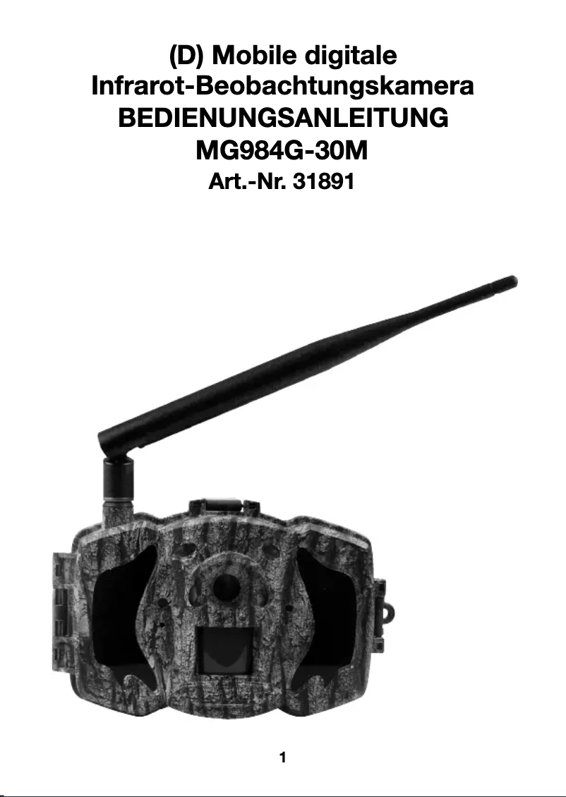 Page n°1 - Manuel utilisateur Berger & Schröter MG984G-30M