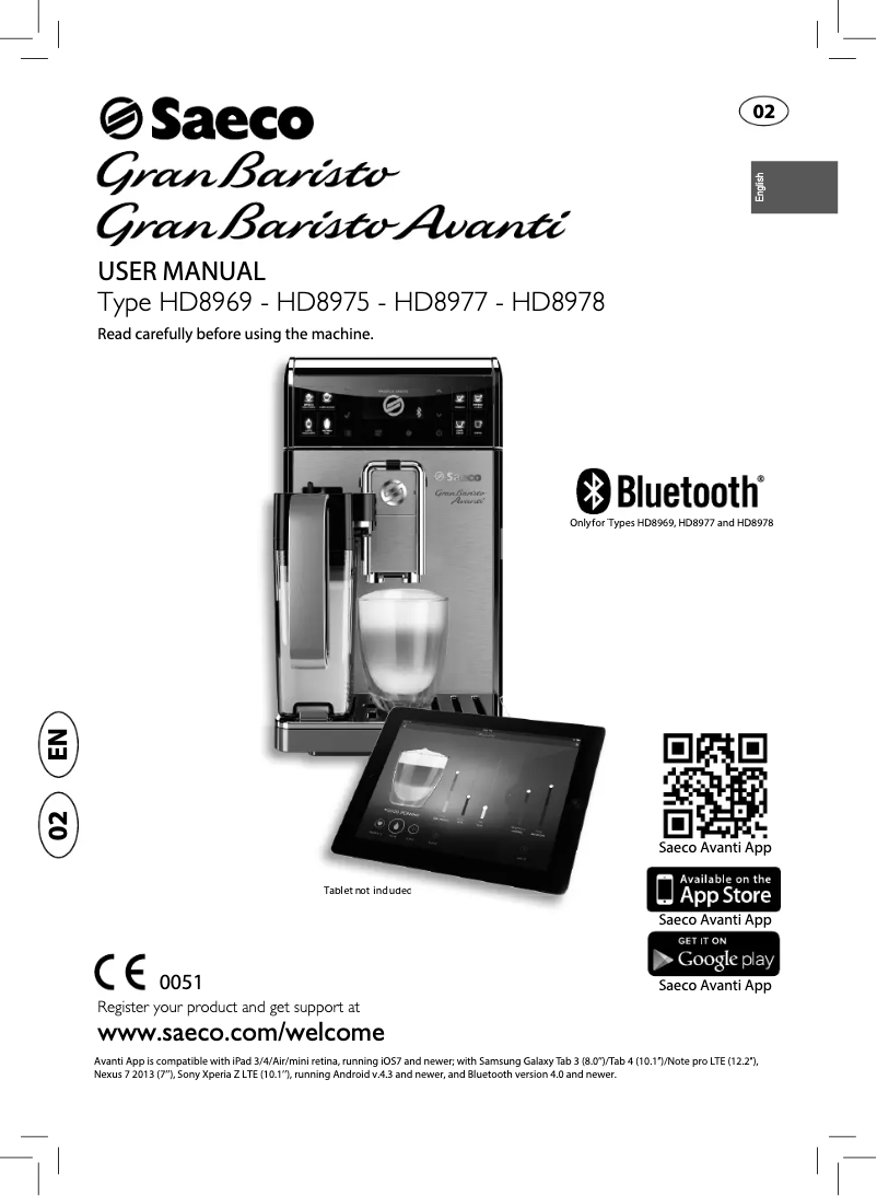 Page n°1 - Manuel utilisateur Philips Saeco GranBaristo HD8975