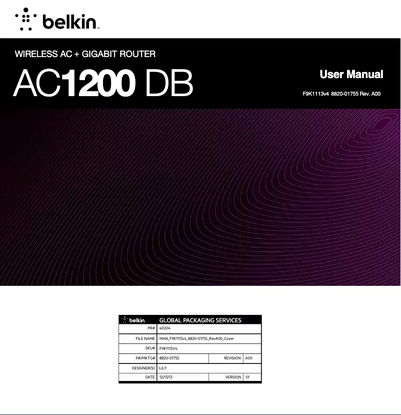 Página 1 del manual Manual de usuario Belkin F9K1113