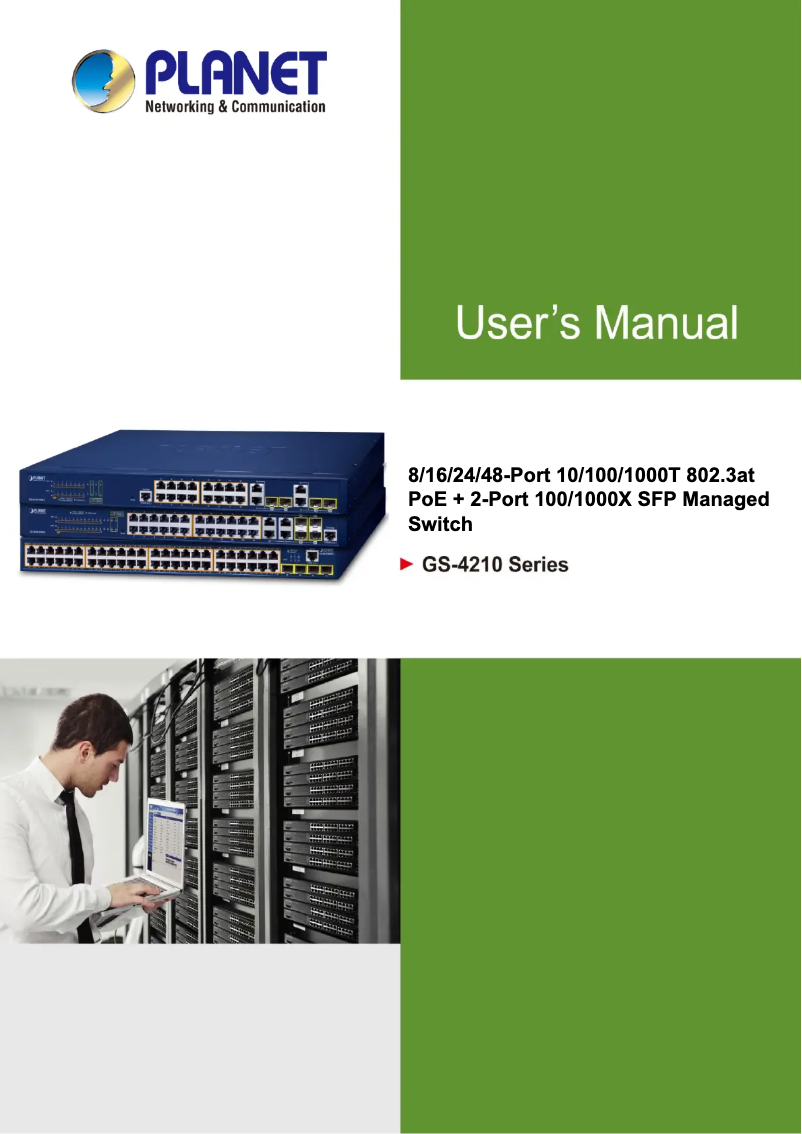 Page 1 de la notice Manuel utilisateur Planet GS-4210-24T4S