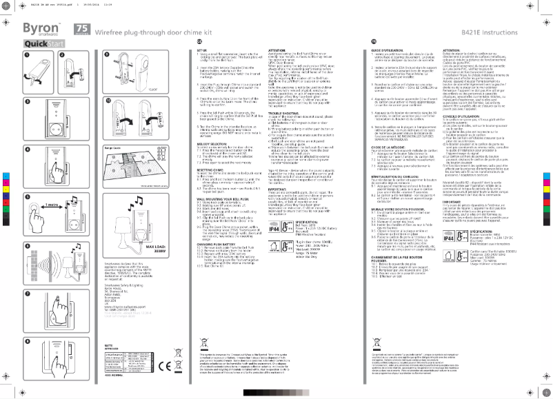 Image de la première page du manuel de l'appareil B421E