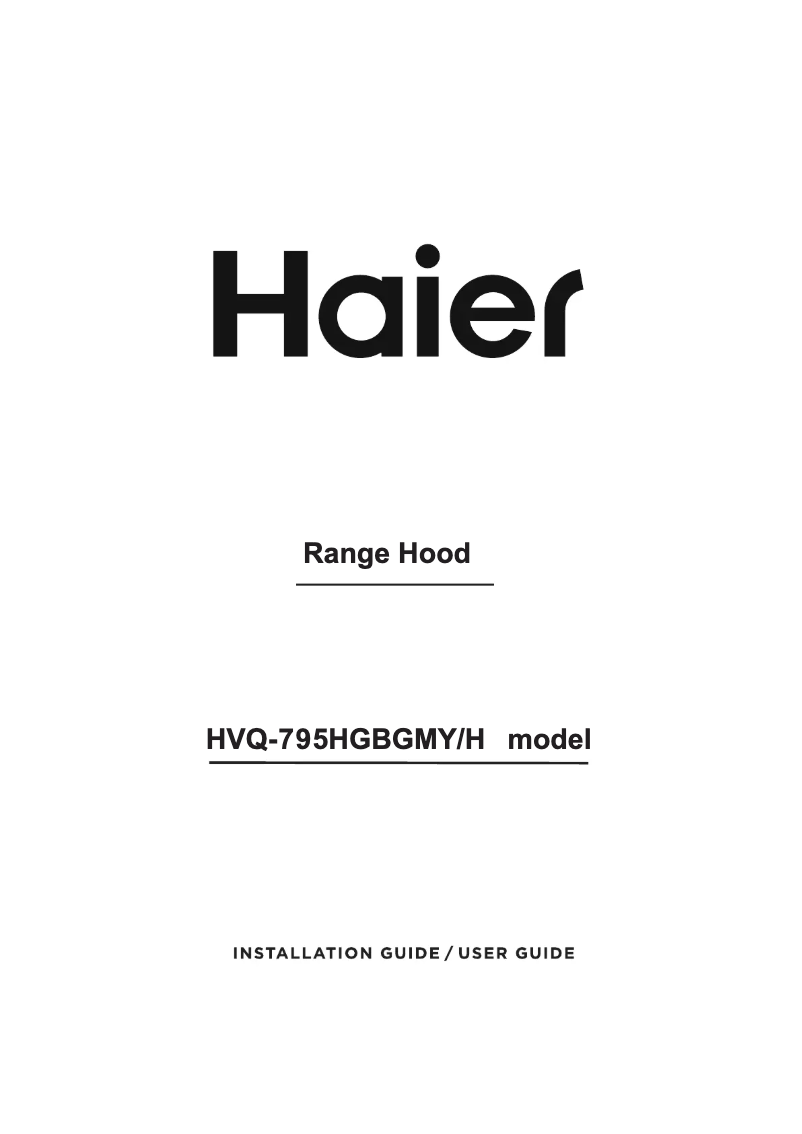 Page n°1 - Manuel utilisateur Haier HVQ-795HGBGMY/H