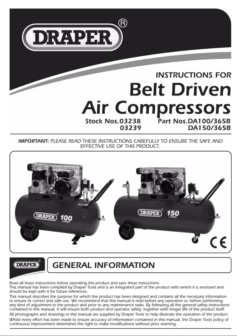 Page n°1 - Manuel utilisateur Draper 230V 100L