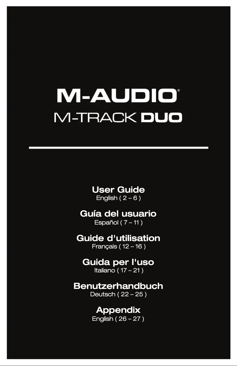 Image de la première page du manuel de l'appareil M-Track Duo