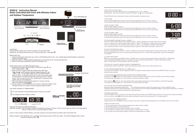 Page 1 de la notice Manuel utilisateur Techno Line WS 6810
