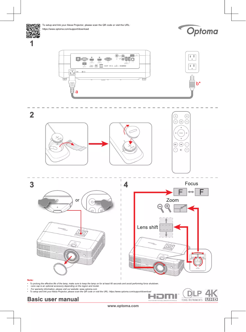 Page n°1 - Manuel utilisateur Optoma UHD370X
