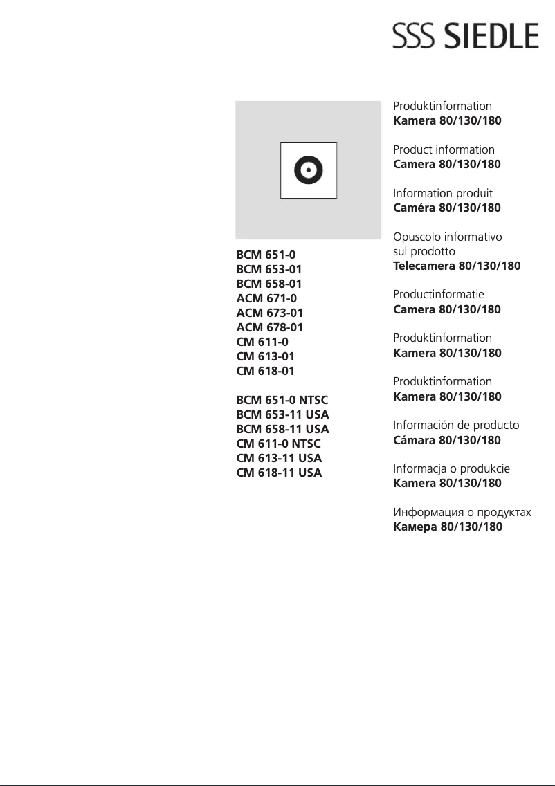 Page 1 de la notice Manuel utilisateur Siedle BCM 653-01 AG
