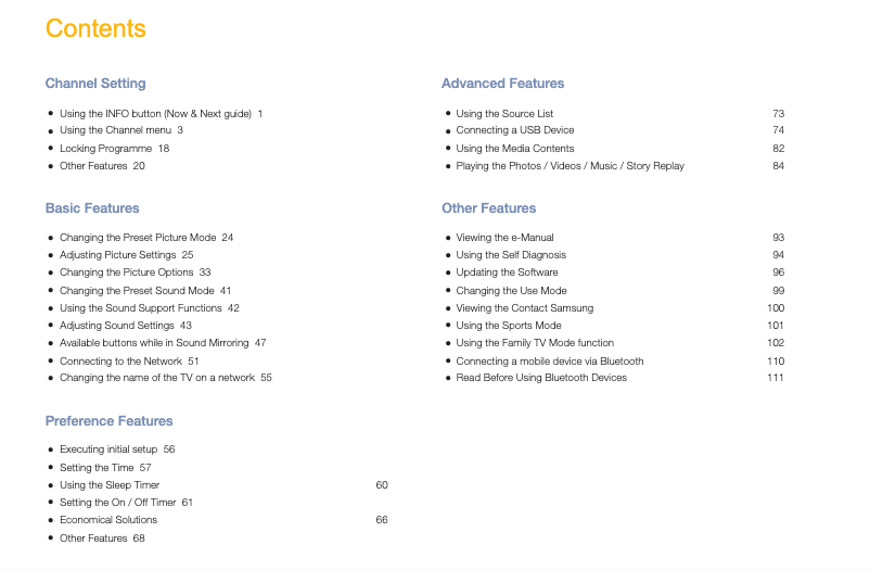 Page 1 de la notice Manuel utilisateur Samsung UA32M4100AG