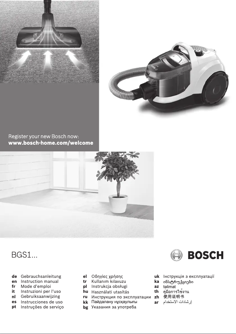 Page 1 de la notice Manuel utilisateur Bosch BGS1UA302