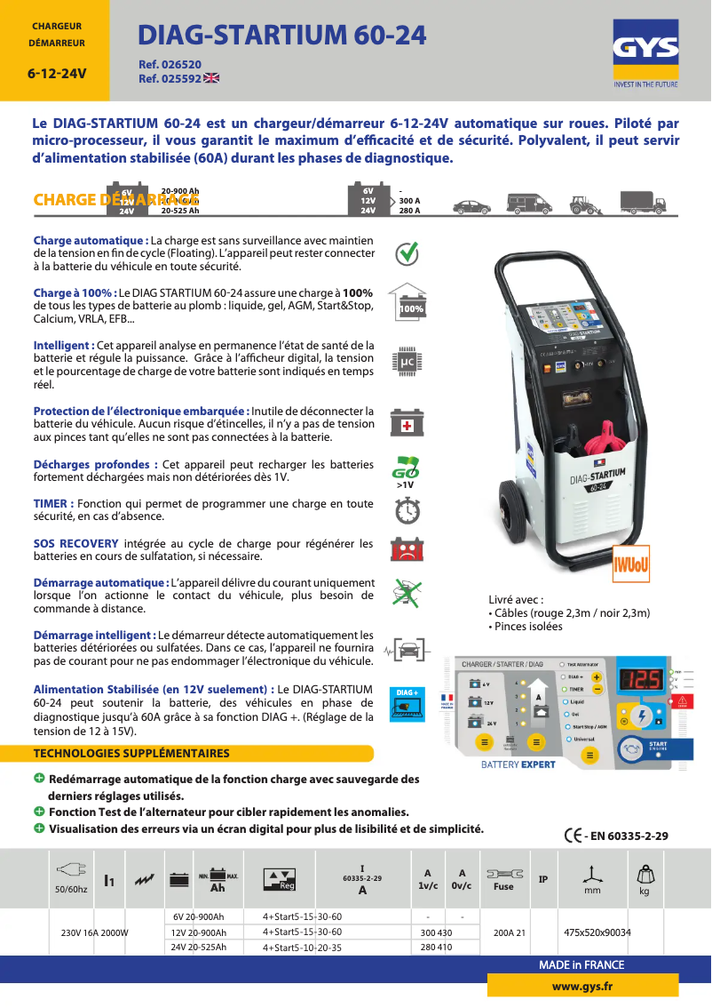 Image de la première page du manuel de l'appareil Diag-Startium 60-24