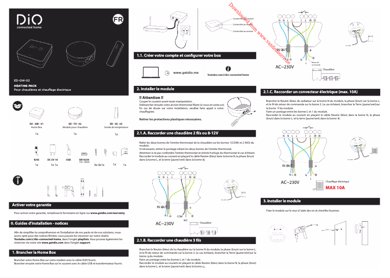 Page 1 de la notice Manuel utilisateur DiO ED-GW-02