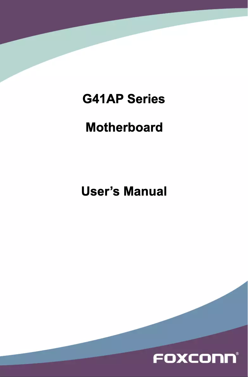 Image de la première page du manuel de l'appareil G41AP