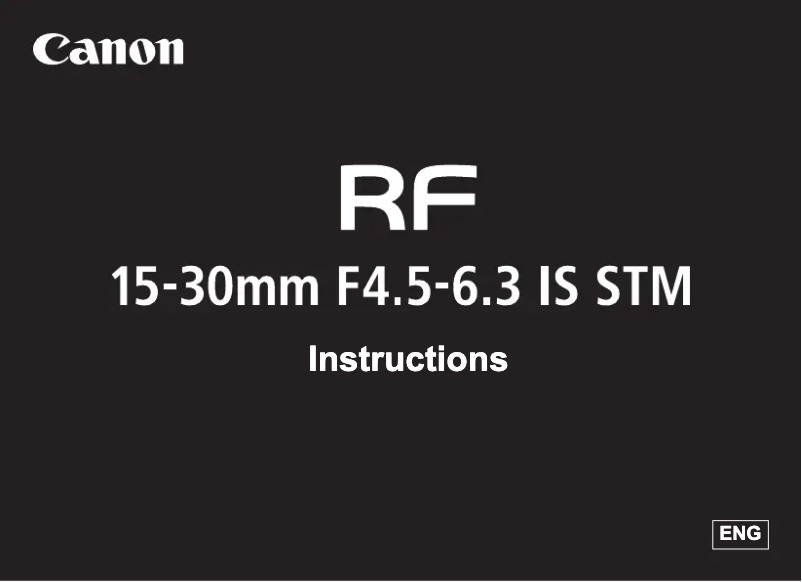 Page 1 de la notice Manuel utilisateur Canon RF 15-30mm f/4.5–6.3 IS STM