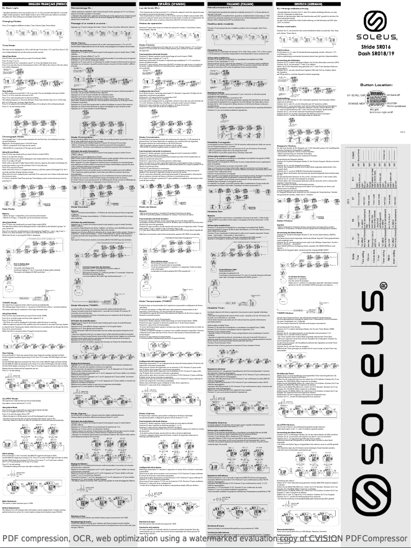 Page 1 de la notice Manuel utilisateur Soleus Stride SR016