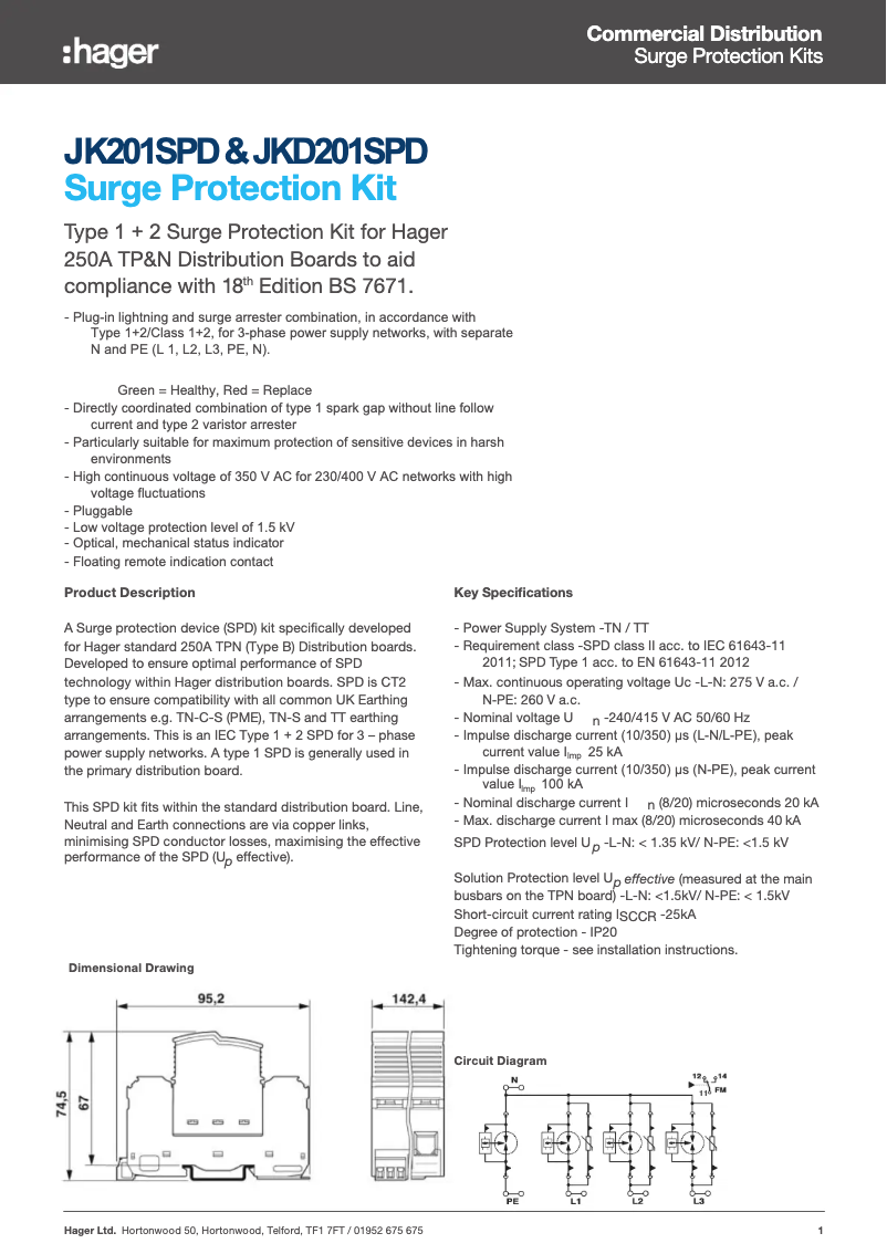Page n°1 - Manuel utilisateur Hager JK201SPD