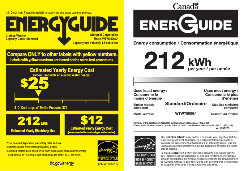 Image de la première page du manuel de l'appareil WTW7500GW