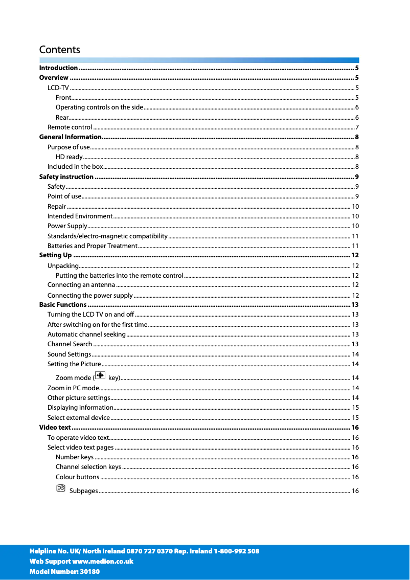 Image de la première page du manuel de l'appareil MD 30180