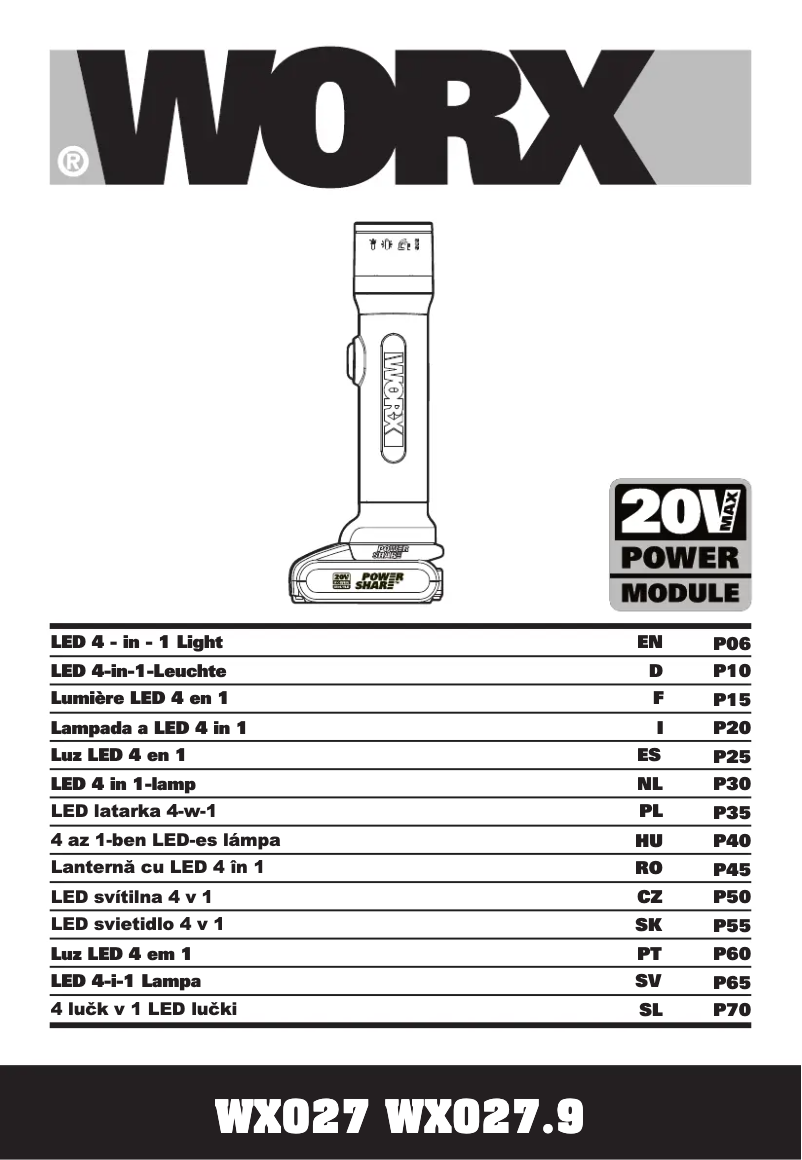 Page n°1 - Manuel utilisateur Worx WX027.9