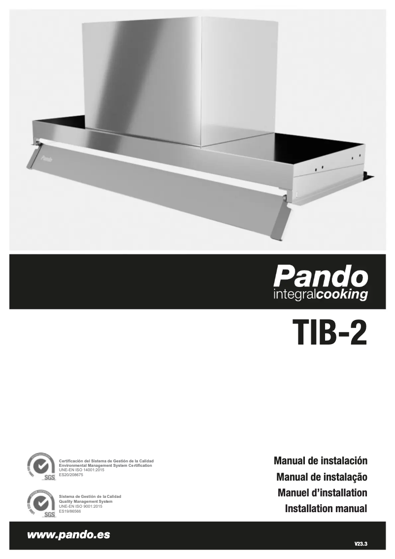 Page 1 de la notice Manuel utilisateur Pando TIB-2
