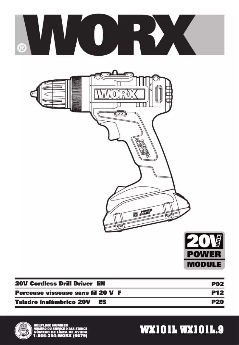 Page 1 de la notice Manuel utilisateur Worx WX101L.9