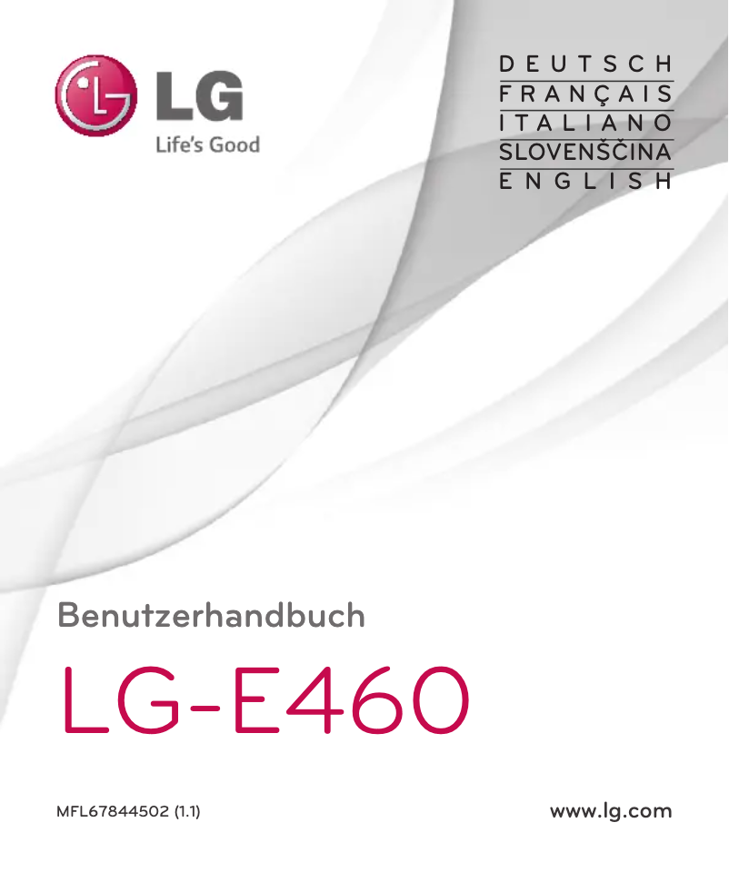 Image de la première page du manuel de l'appareil LG-E460