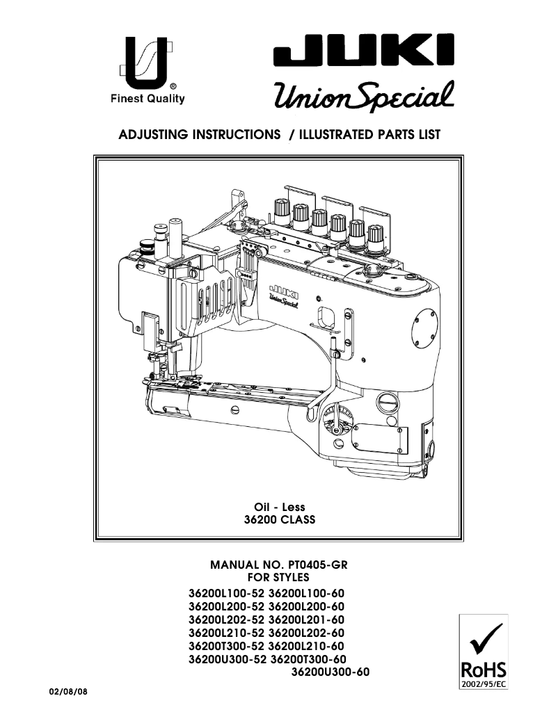 Page n°1 - Manuel utilisateur Union Special 36200L202-60