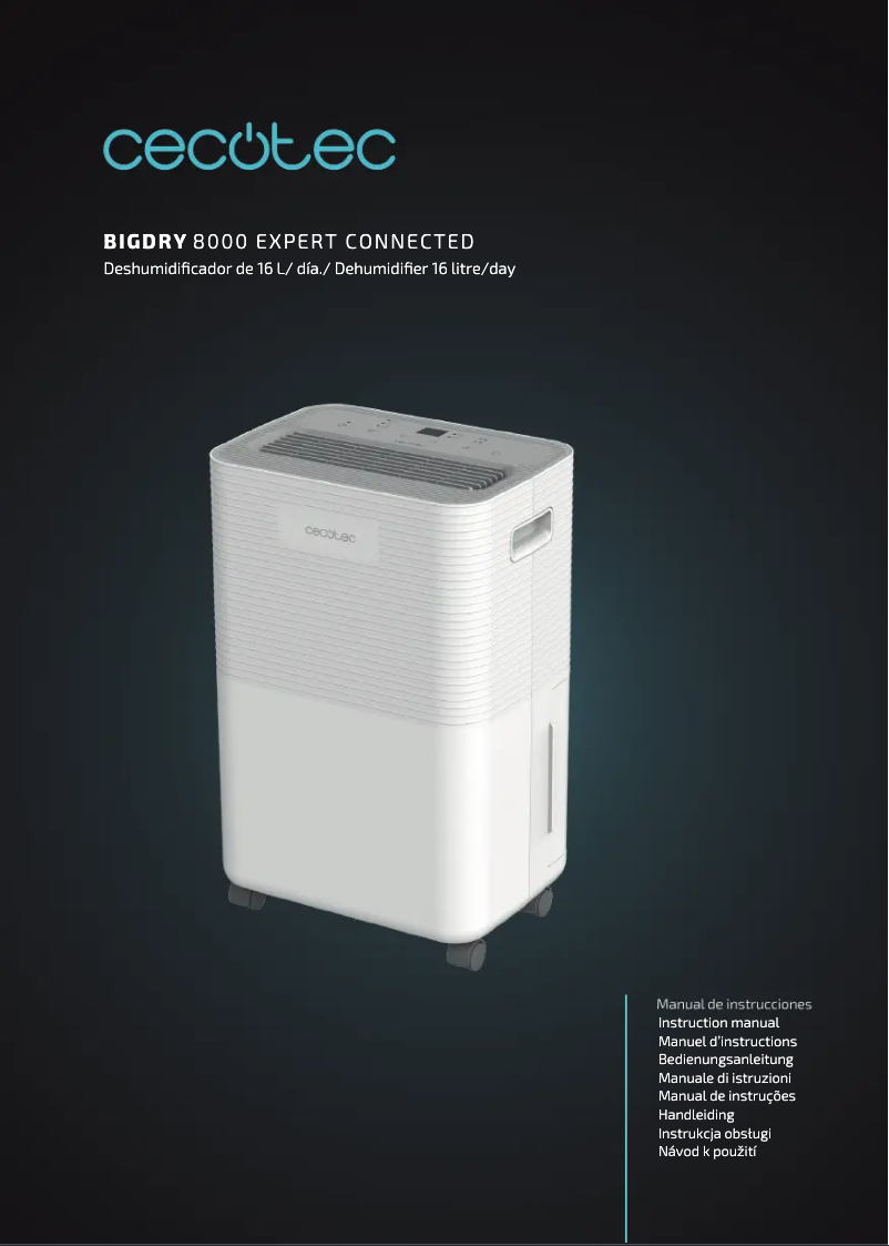 Page 1 de la notice Manuel utilisateur Cecotec BigDry 8000 Expert Connected
