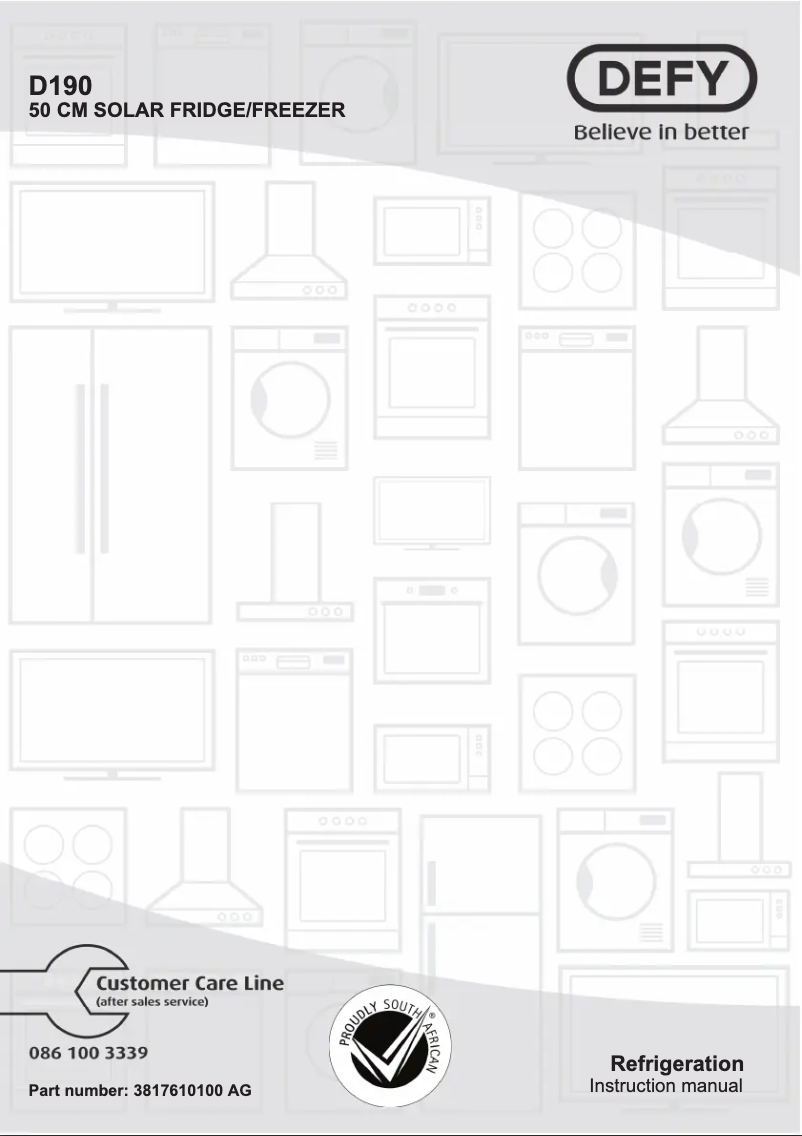 Page 1 de la notice Manuel utilisateur Defy DAD240s