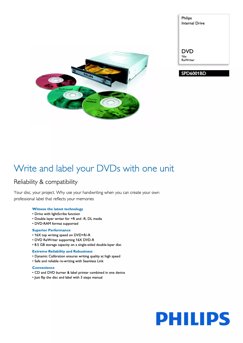 Page n°1 - Brochure Philips SPD6001BD