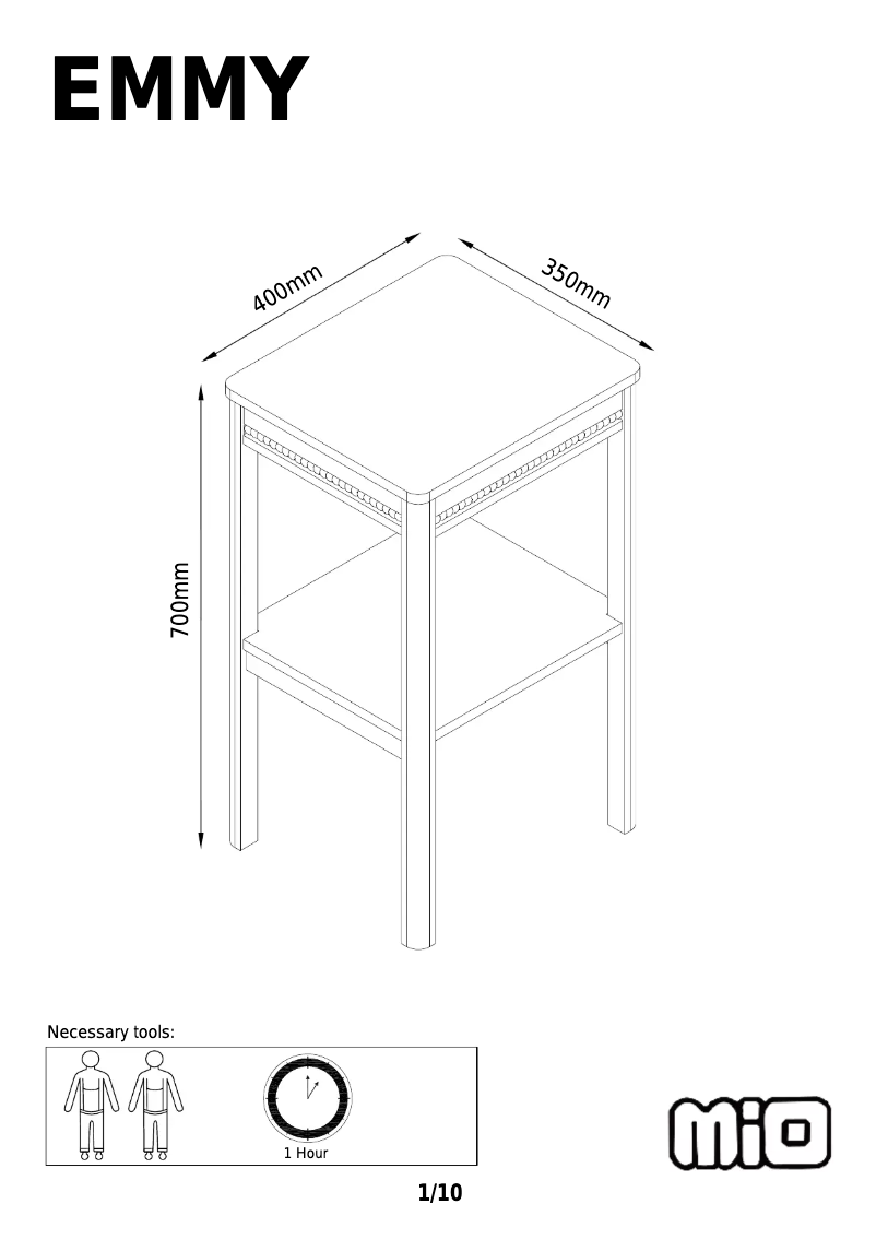 Image de la première page du manuel de l'appareil Emmy