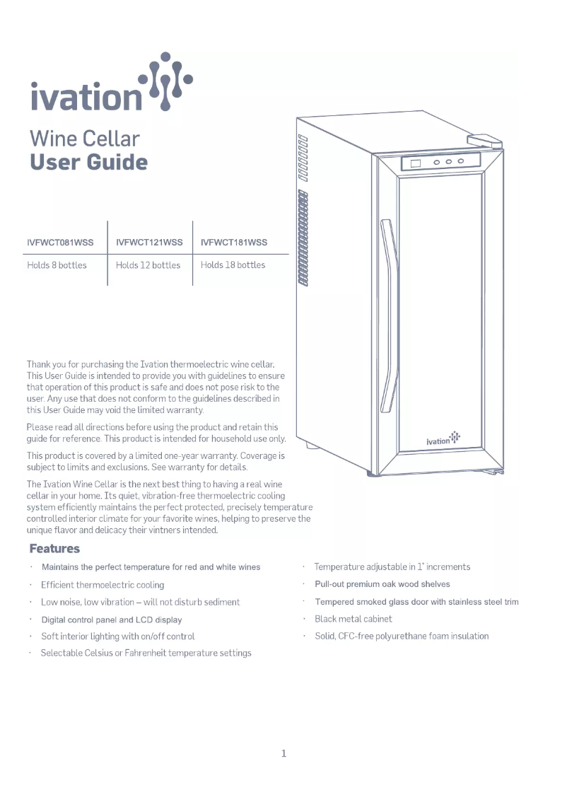 Page n°1 - Manuel utilisateur Ivation IVFWCT121WSS