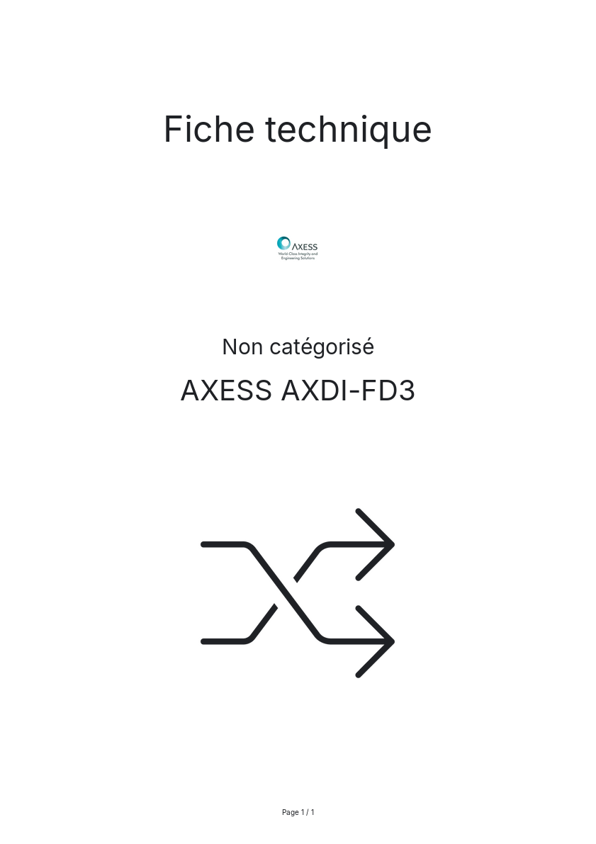 Image de la première page du manuel de l'appareil AXDI-FD3