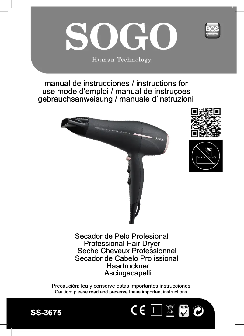 Page 1 de la notice Manuel utilisateur Sogo SS-3690