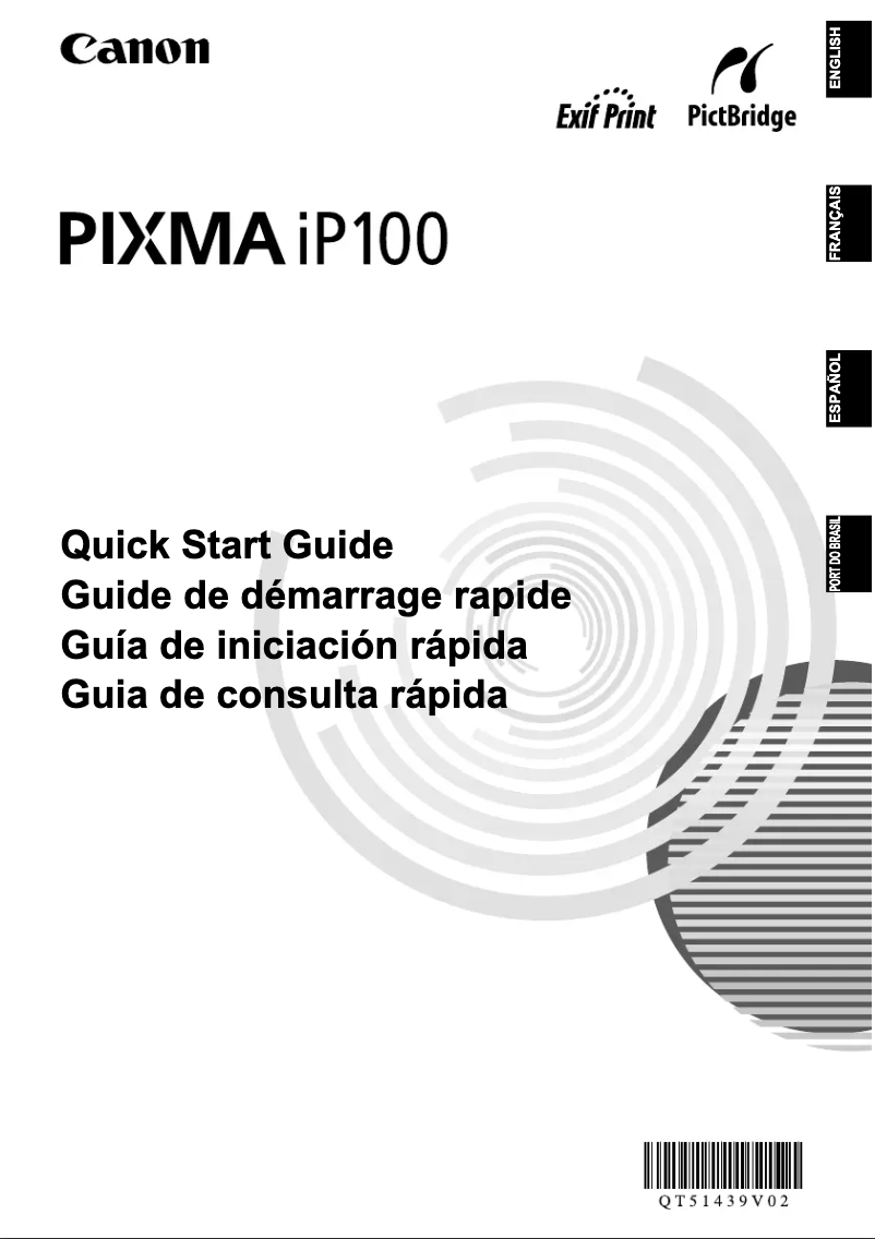 Page 1 de la notice Guide de démarrage rapide Canon Pixma IP100
