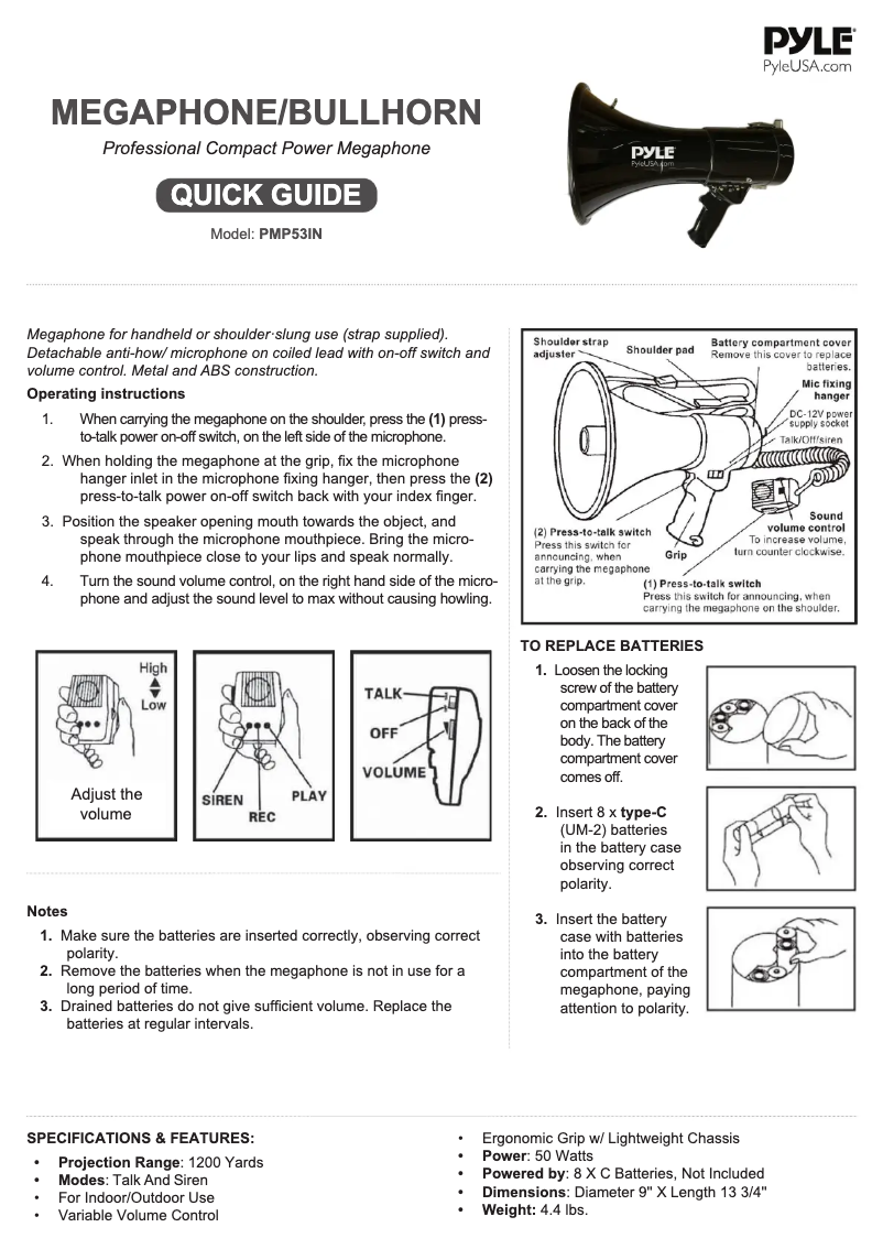 Página 1 del manual Manual de usuario Pyle PMP53IN
