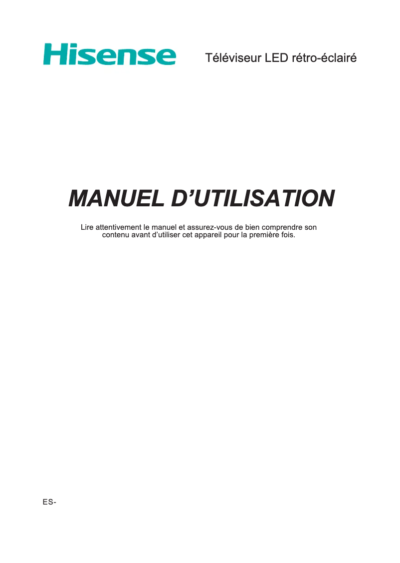 Page n°1 - Manuel utilisateur Hisense LTDN58K700XWTSEU3D