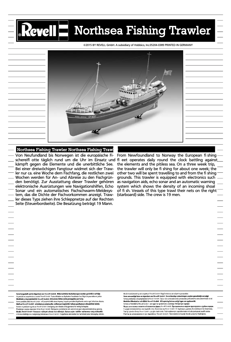 Image de la première page du manuel de l'appareil North Sea Trawler