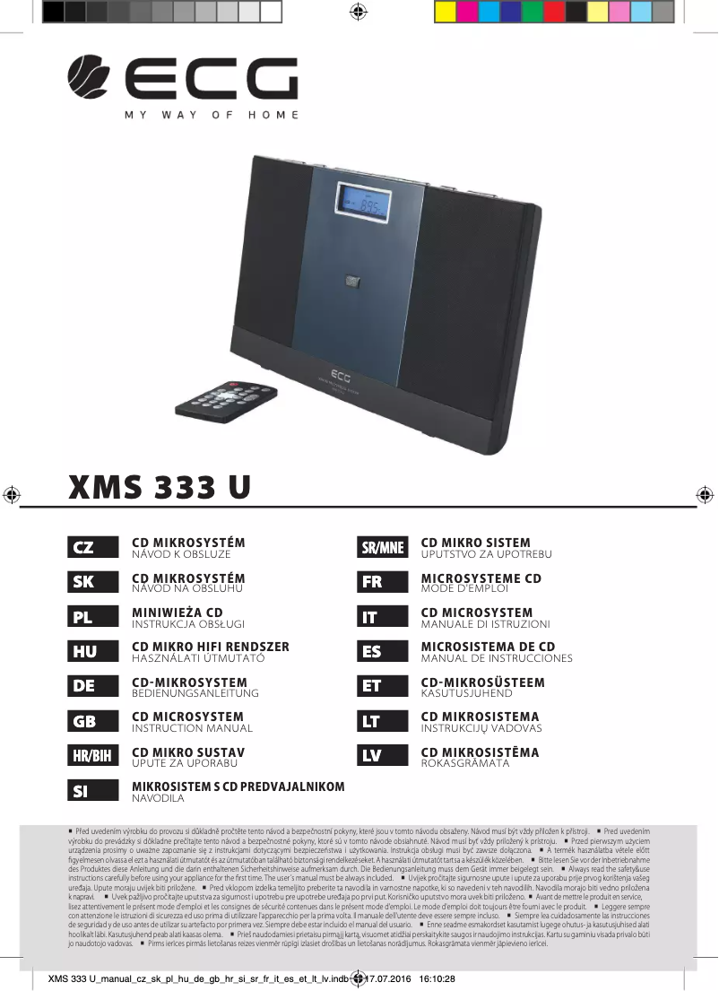 Page 1 of the manual User Manual ECG XMS 333 U
