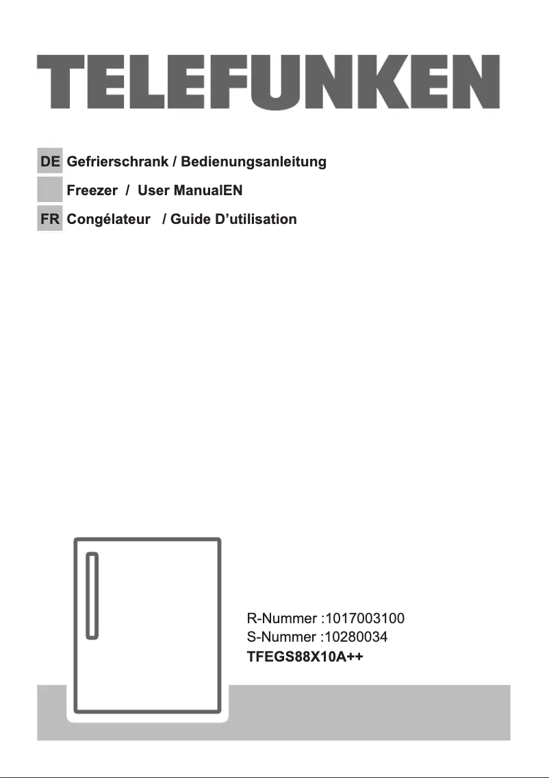 Page n°1 - Manuel utilisateur Telefunken TFEGS88X10A++