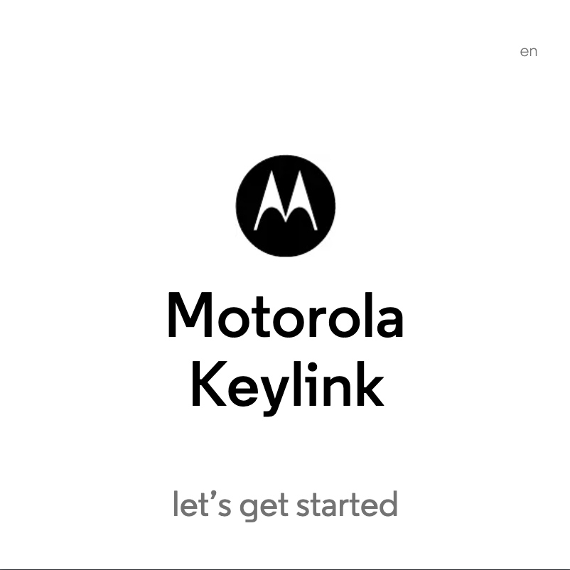Page 1 de la notice Manuel utilisateur Motorola Keylink